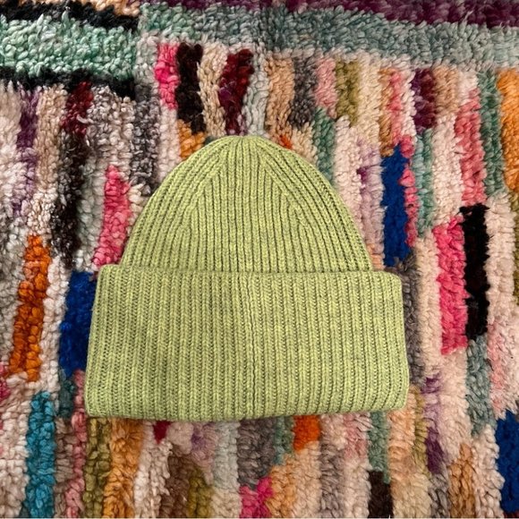 NWT Acne Studios Neon Green Beanie O/S - Picture 4 of 10